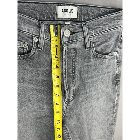 Agolde Juniors 24 Distressed Grey Button Fly Denim Jeans - Picture 8 of 12